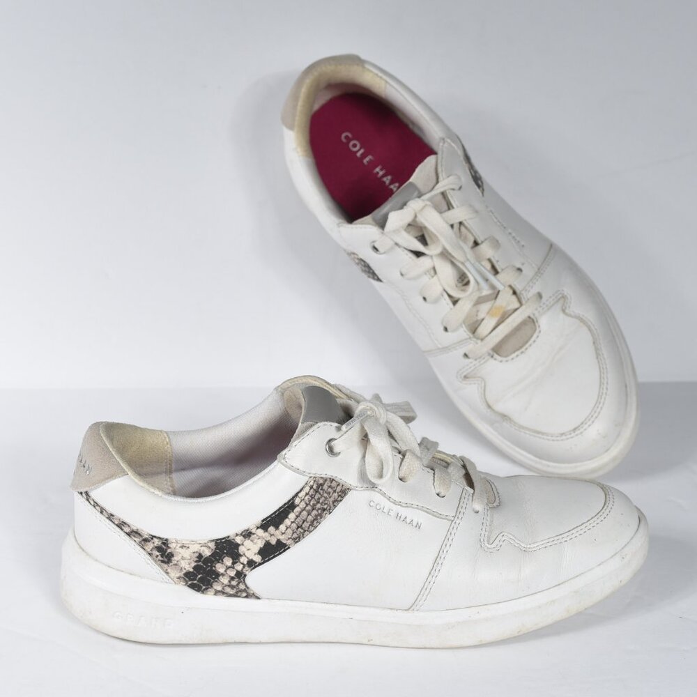 Cole Haan Grand Crosscourt Modern Tennis Sneakers White/ Snake 6.5 6 1/2